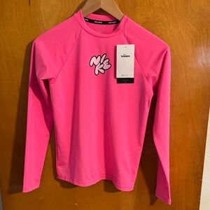 Nike Swim Shirt Girls Large Pink